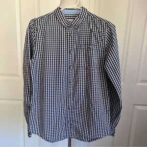 Vineyard Vines for Target Blue White Checkered Button Down Oxford Shirt Youth XL